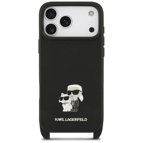 Husa de protectie Karl Lagerfeld Saffiano compatibil cu iPhone 18 Pro / iPhone 17 Pro, Negru