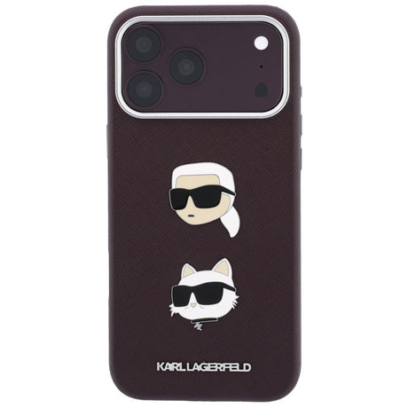 Husa de protectie Karl Lagerfeld Saffiano compatibil cu iPhone 18 Pro / iPhone 17 Pro, Bordo