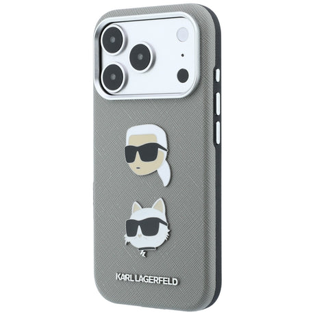 Husa de protectie Karl Lagerfeld Saffiano compatibil cu iPhone 18 Pro Max / iPhone 17 Pro Max, Gri