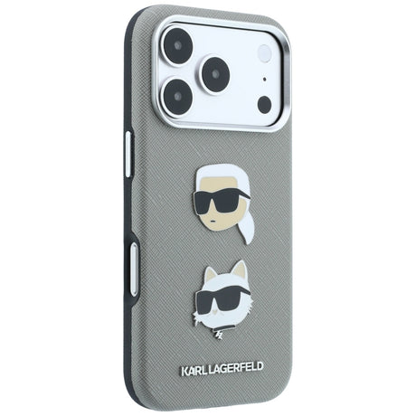 Husa de protectie Karl Lagerfeld Saffiano compatibil cu iPhone 18 Pro / iPhone 17 Pro, Gri