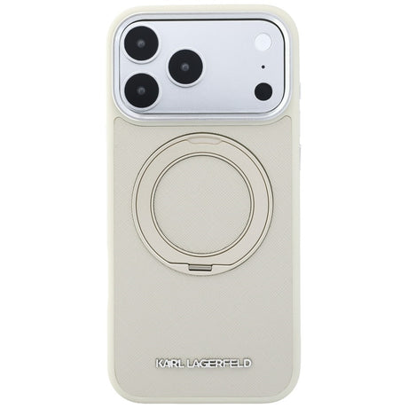 Husa de protectie Karl Lagerfeld Saffiano compatibil cu iPhone 18 Pro / iPhone 17 Pro, Bej