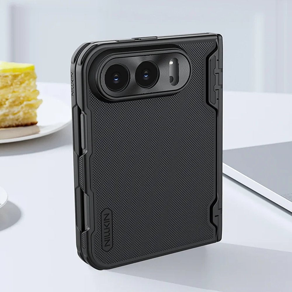 Husa de protectie Nillkin Super Frosted Shield Fold Magnetic compatibil cu iPhone Duo, Negru