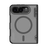 Husa de protectie Nillkin Super Frosted Shield Fold Magnetic compatibil cu iPhone Duo, Negru Transparent