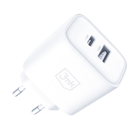 Incarcator 3mk DualCharge, USB QC 3.0 / Type-C PD3.0, 20W, Alb