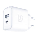 Incarcator 3mk DualCharge, USB QC 3.0 / Type-C PD3.0, 20W, Alb