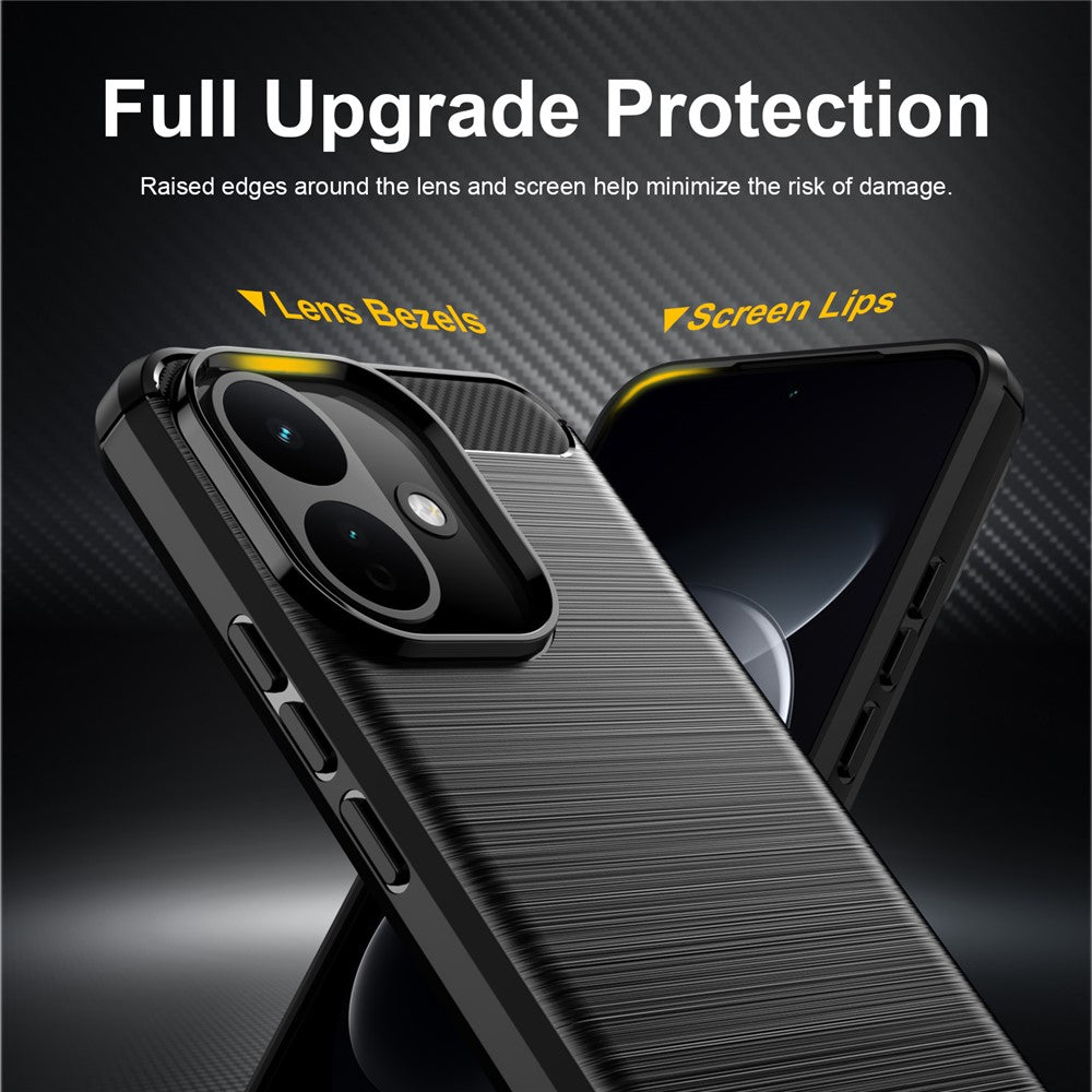 Husa de protectie Techsuit Carbon Silicone compatibil cu Xiaomi Redmi 17C 5G, Albastru