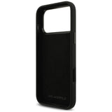 Husa de protectie Karl Lagerfeld Silicone Karl & Choupette Metal Pin compatibil cu iPhone 17 Pro Max / iPhone 18 Pro Max, Negru