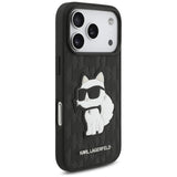 Husa de protectie Karl Lagerfeld Saffiano Mono Patch compatibil cu iPhone 17 Pro / iPhone 18 Pro, Negru