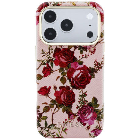 Husa de protectie Guess Blossom Roses Print compatibil cu iPhone 18 Pro / iPhone 17 Pro, Roz