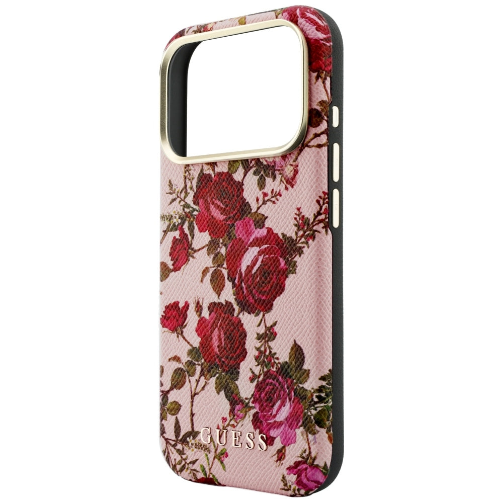 Husa de protectie Guess Blossom Roses Print compatibil cu iPhone 17 Pro Max / iPhone 18 Pro Max, Roz