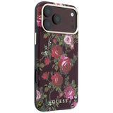 Husa de protectie Guess Blossom Roses Print compatibil cu iPhone 18 Pro Max / iPhone 17 Pro Max, Bordo