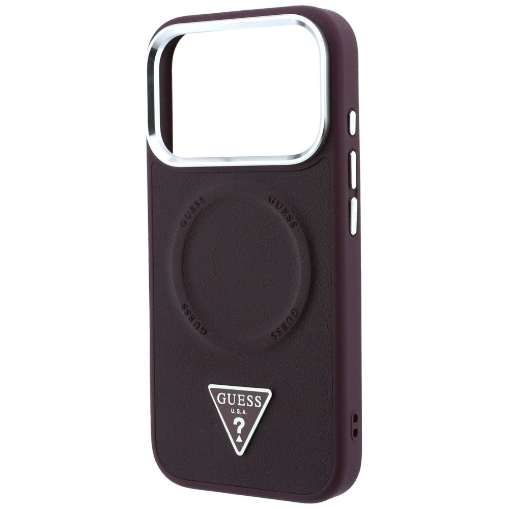 Husa de protectie Guess Hardcase Triangle Logo compatibil cu iPhone 18 Pro Max / iPhone 17 Pro Max, Bordo