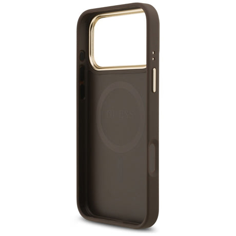 Husa de protectie Guess Hardcase 4G compatibil cu iPhone 18 Pro Max / iPhone 17 Pro Max, Maro