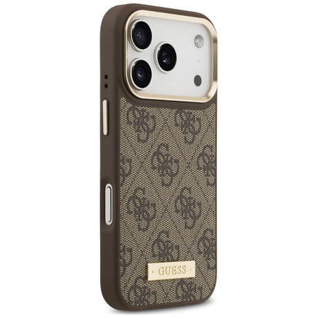 Husa de protectie Guess Hardcase 4G compatibil cu iPhone 18 Pro Max / iPhone 17 Pro Max, Maro