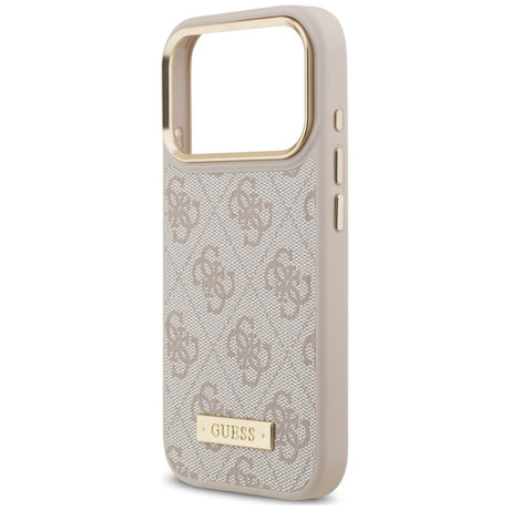 Husa de protectie Guess Hardcase 4G Logo Plate compatibil cu iPhone 18 Pro Max / iPhone 17 Pro Max, Roz