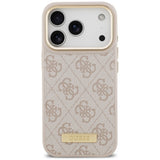 Husa de protectie Guess Hardcase 4G Logo Plate compatibil cu iPhone 18 Pro Max / iPhone 17 Pro Max, Roz
