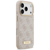 Husa de protectie Guess Hardcase 4G Logo Plate compatibil cu iPhone 18 Pro Max / iPhone 17 Pro Max, Roz