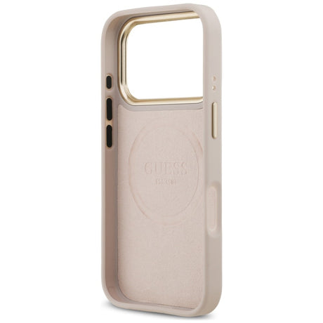 Husa de protectie Guess Hardcase 4G Logo Plate compatibil cu iPhone 18 Pro Max / iPhone 17 Pro Max, Roz