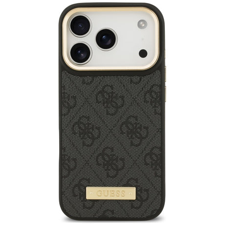 Husa de protectie Guess Hardcase 4G Logo Plate compatibil cu iPhone 18 Pro Max / iPhone 17 Pro Max, Negru