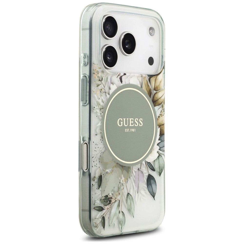 Husa de protectie Guess IML compatibil cu iPhone 18 Pro / iPhone 17 Pro, Verde