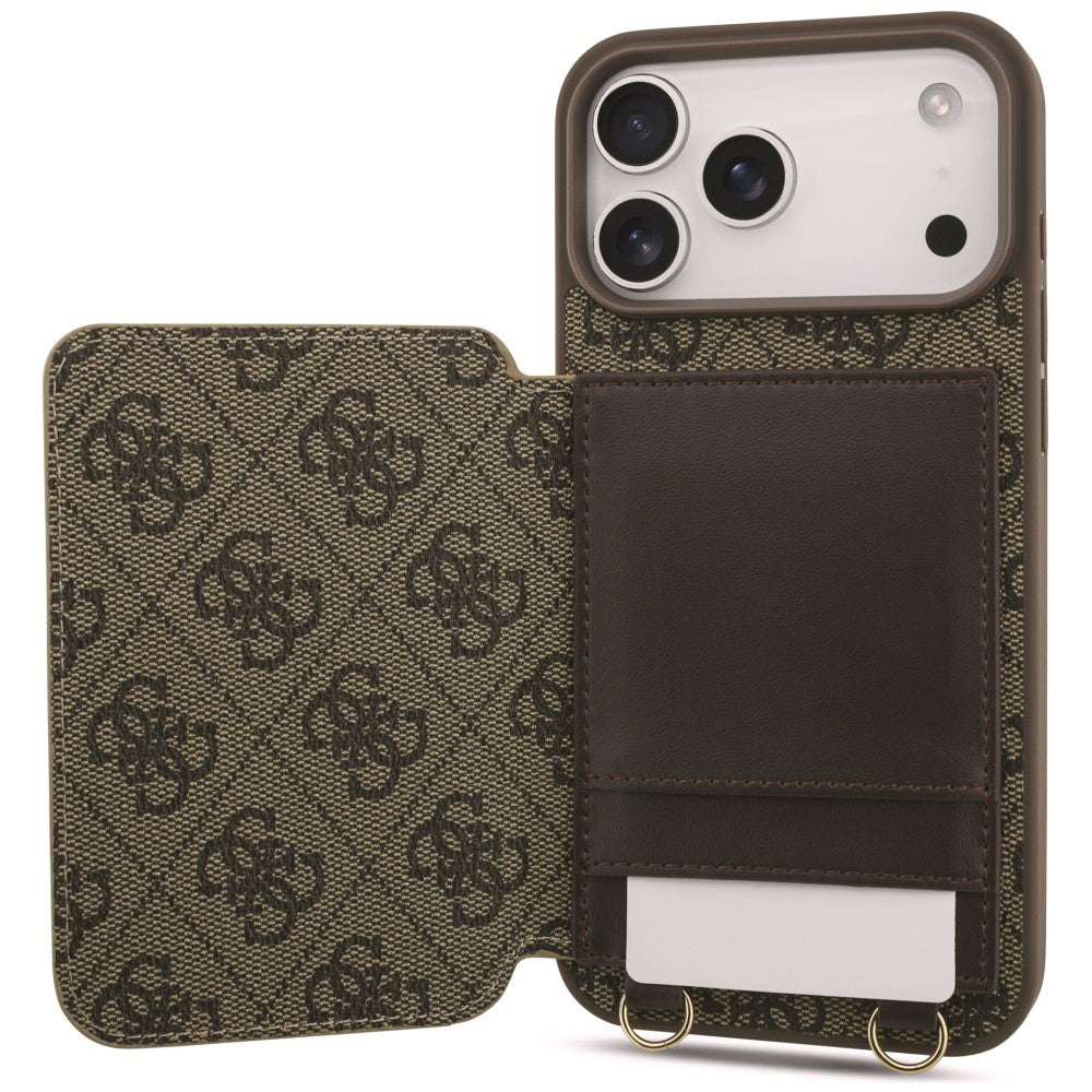Husa de protectie Guess Hardcase 4G compatibil cu iPhone 18 Pro / iPhone 17 Pro, Maro