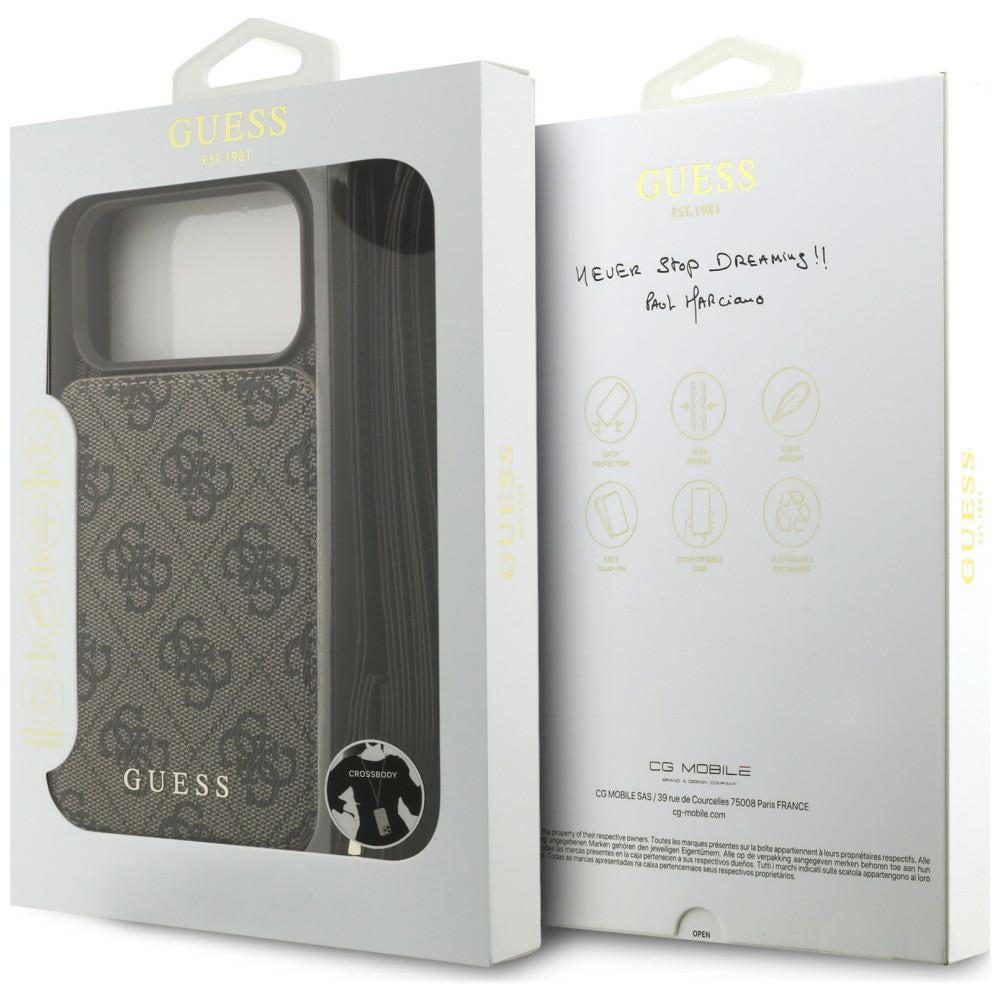 Husa de protectie Guess Hardcase 4G compatibil cu iPhone 18 Pro / iPhone 17 Pro, Maro