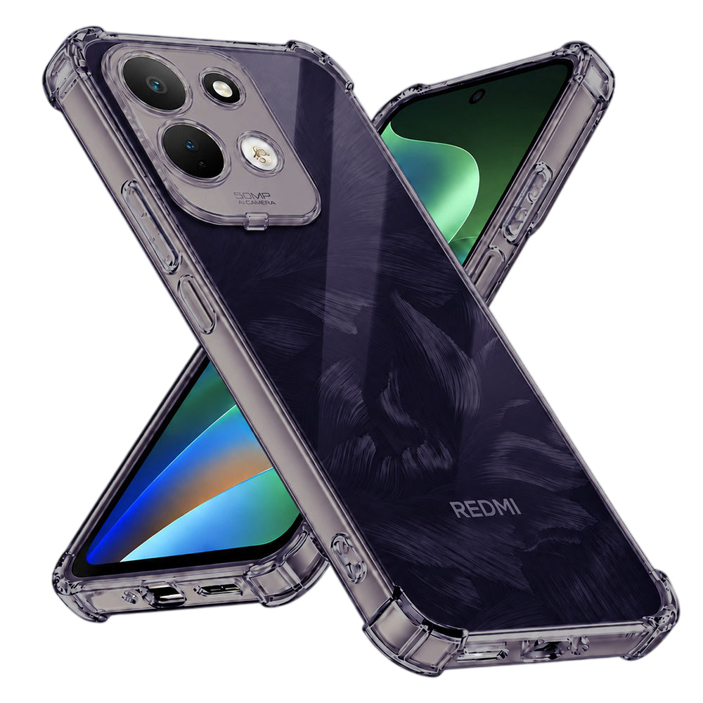 Husa de protectie Techsuit Shockproof Clear Silicone compatibil cu Xiaomi Redmi 17 4G / Redmi 17 5G, Negru Fumuriu