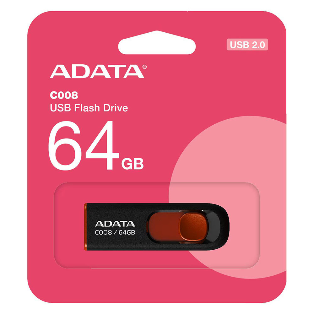 Stick de Memorie Adata AC008-64G-RKD, USB 2.0, 64GB, Negru