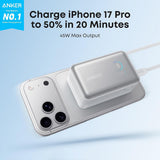 Baterie externa Anker Nano (A1638H21), 10000mAh, USB-C / USB, 45W, Alb