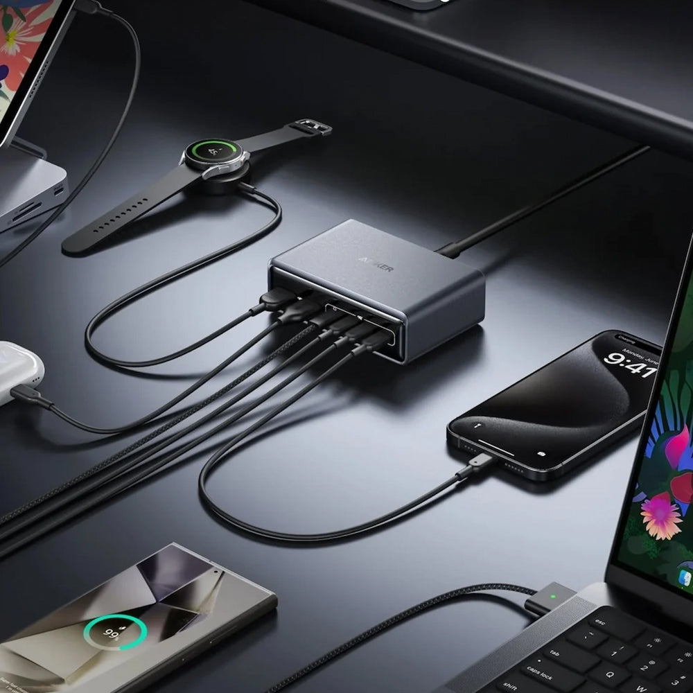 Incarcator Anker (A2683341), 4x USB-C, 200W, GaN Fast Charge, Negru