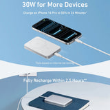 Baterie externa Anker MagGo Slim (A1664H21), 10000mAh, Type-C, Qi2 15W, Alb