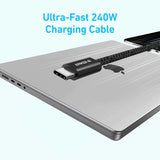 Cablu Anker Zolo (A8060H12), USB-C, 240W, 1.8m, Negru
