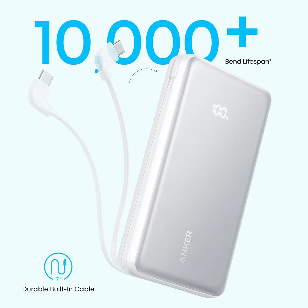 Baterie externa Anker Zolo (A110DH21), 10000mAh, USB / USB-C, 22.5W, Alb