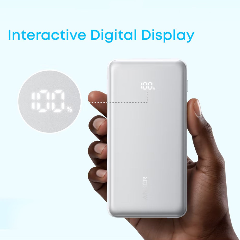 Baterie externa Anker Zolo (A110DH21), 10000mAh, USB / USB-C, 22.5W, Alb