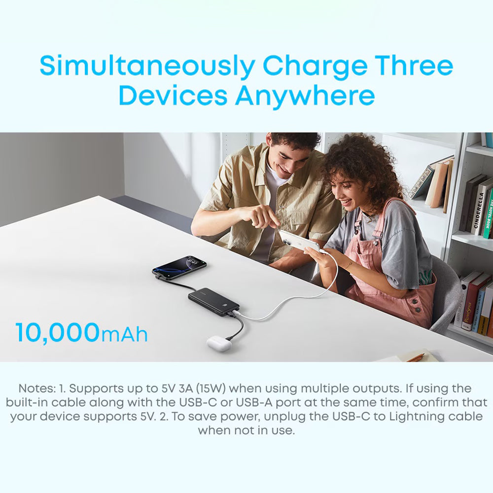 Baterie externa Anker Zolo (A110DH21), 10000mAh, USB / USB-C, 22.5W, Alb