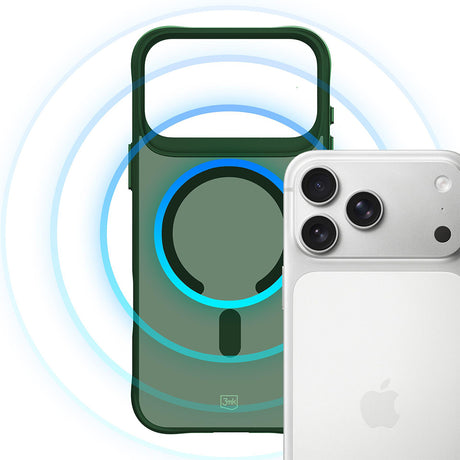 Husa de protectie 3mk Smoke MagCase compatibil cu iPhone 17 Pro / iPhone 18 Pro, Verde