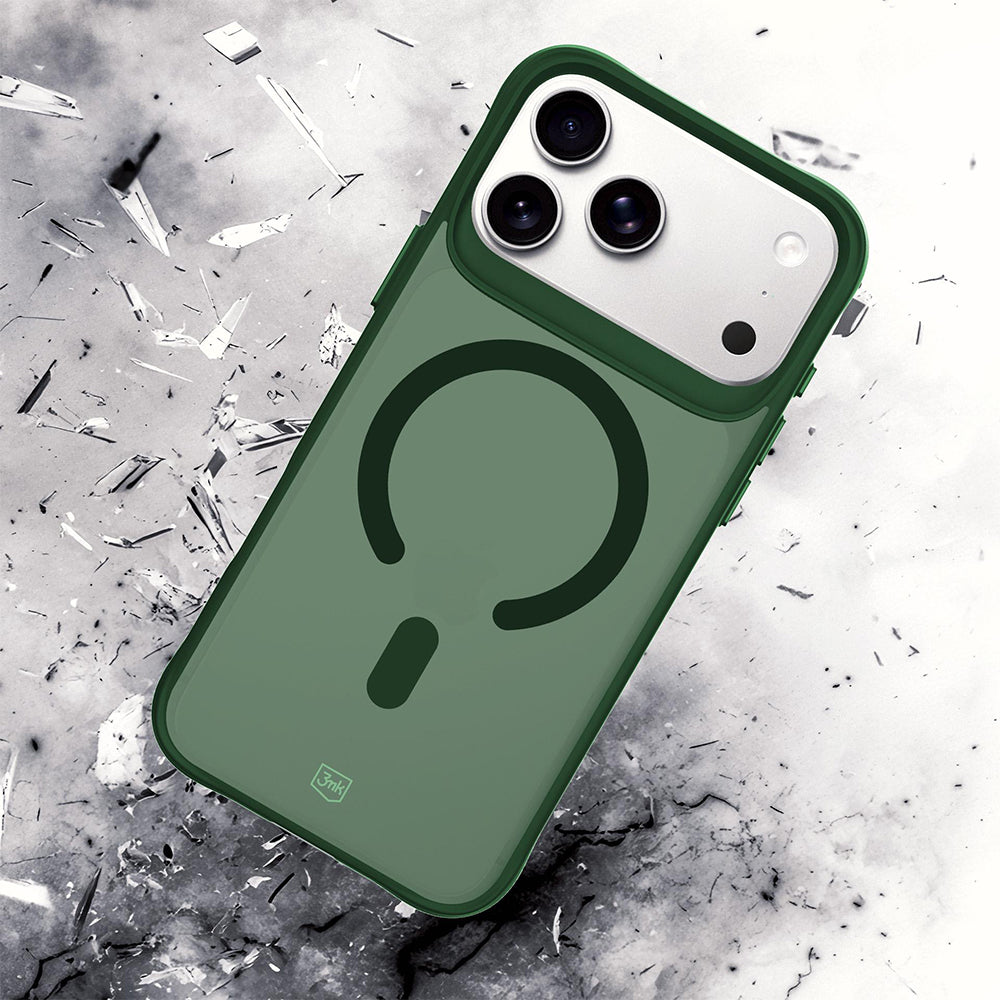 Husa de protectie 3mk Smoke MagCase compatibil cu iPhone 17 Pro / iPhone 18 Pro, Verde