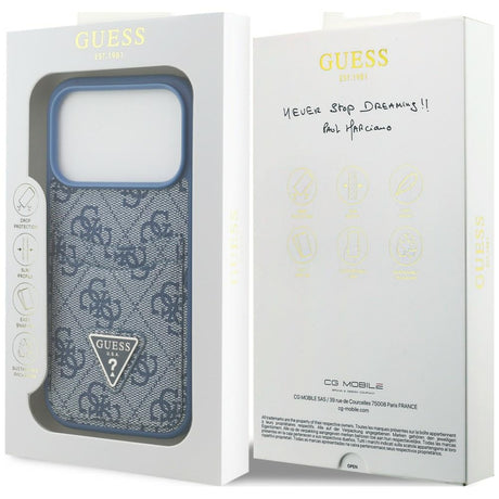 Husa de protectie Guess Hardcase 4G compatibil cu iPhone 17 Pro Max / iPhone 18 Pro Max, Albastru