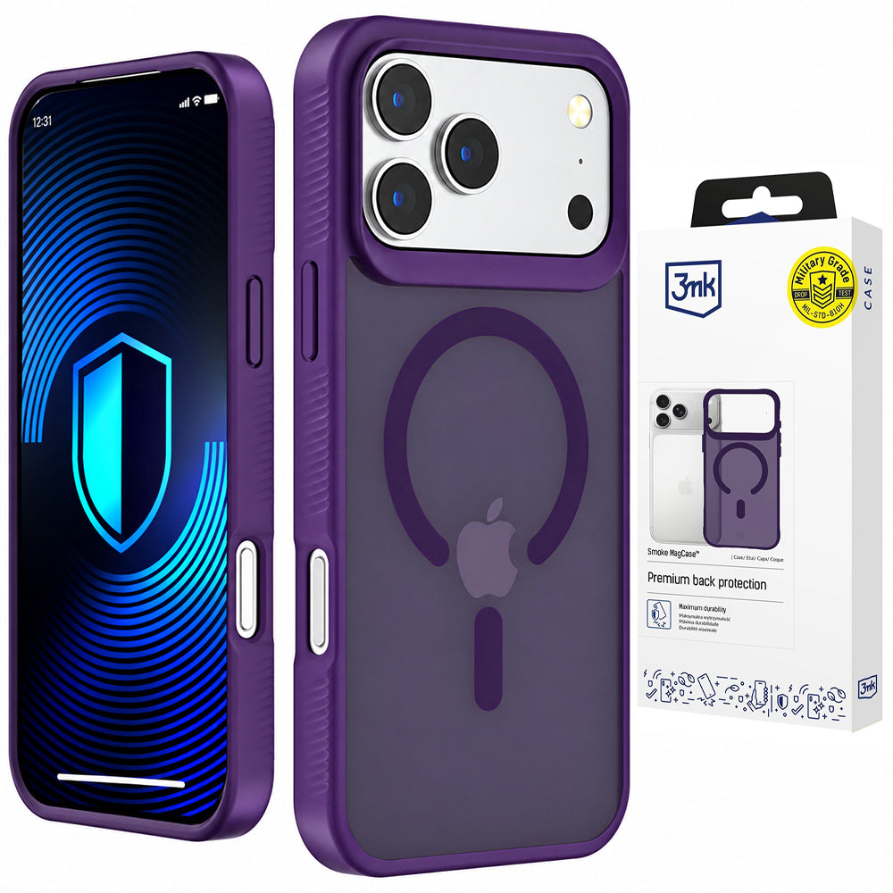 Husa de protectie 3mk Smoke MagCase compatibil cu iPhone 18 Pro Max / iPhone 17 Pro Max, Mov