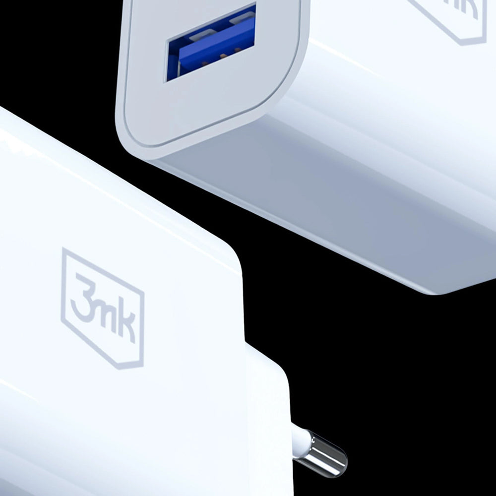 Încărcător de priză 3mk FlowPower alb, cu 2x USB