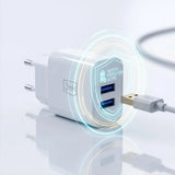 Încărcător de priză 3mk FlowPower alb, cu 2x USB