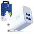 Încărcător de priză 3mk FlowPower alb, cu 2x USB