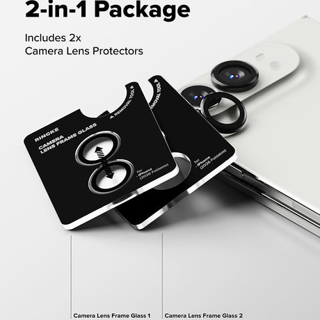 Folie cameră Ringke pentru iPhone Duo, neagră