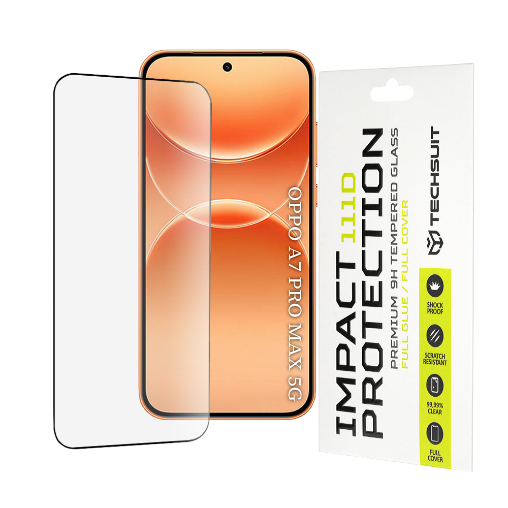 Folie de protectie Techsuit 111D compatibil cu Oppo A7 Pro Max, Negru