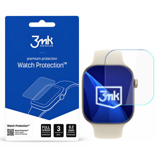 Folie smartwatch 3mk pentru Apple Watch 12 46mm, transparentă