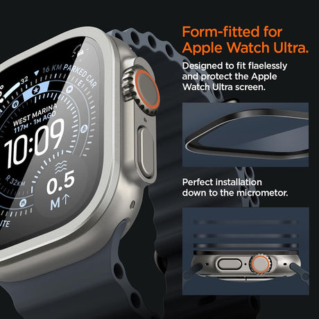 Rama & Folie pentru Apple Watch Ultra 4 / 3 / 2 / 1 (49mm) - Spigen Bezel Tune (ACS11595) - Silver