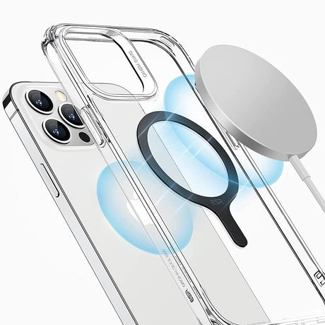 Suport ESR Adapter HaloLock (set de 2), Compatible with MagSafe Wireless Charging, Universal Phone Ring for Samsung, iPhone, Negru
