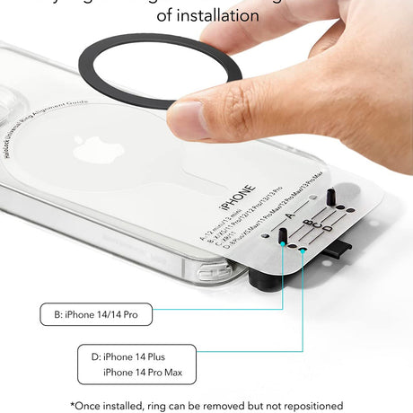 Suport ESR Adapter HaloLock (set de 2), Compatible with MagSafe Wireless Charging, Universal Phone Ring for Samsung, iPhone, Negru
