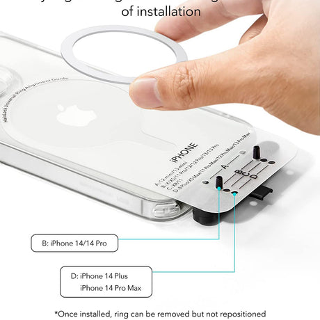 Suport ESR Adapter HaloLock (set de 2), Compatible with MagSafe Wireless Charging, Universal Phone Ring for Samsung, iPhone, Alb
