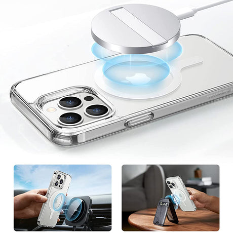 Suport ESR Adapter HaloLock (set de 2), Compatible with MagSafe Wireless Charging, Universal Phone Ring for Samsung, iPhone, Alb